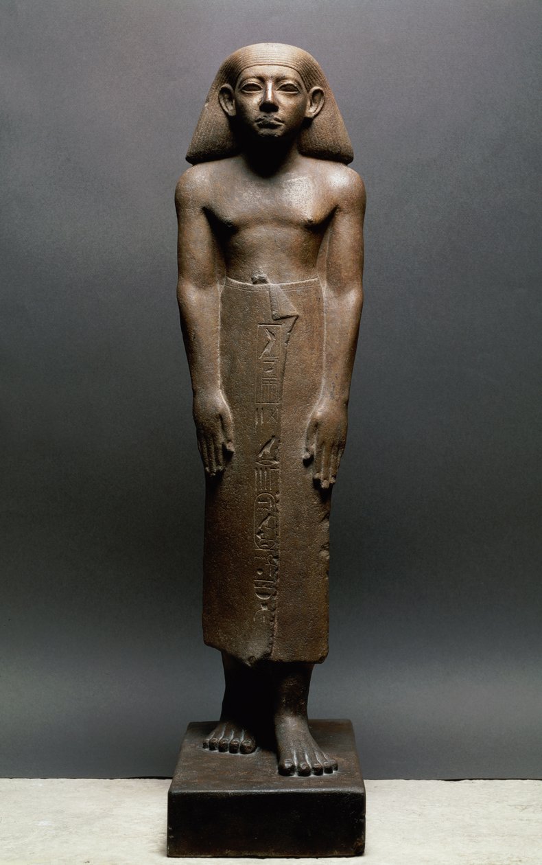 Statuett av Amenemhatankh, arbeider ved Crocodilopolis (Fayum) fra regjeringen til Amenemhat III, Midtriket, ca. 1843-1798 f.Kr. (kvarsitt) av Egyptian 12th Dynasty