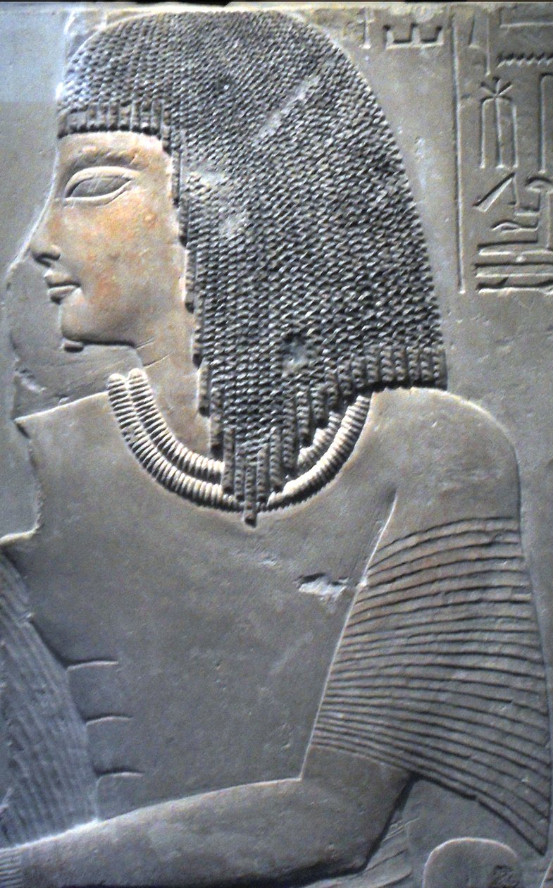 Relieff av Imenmes og Dejat, foreldre til general Imeneminet, fra en grav i Memphis, rundt 1336 f.Kr. av Egyptian 18th Dynasty