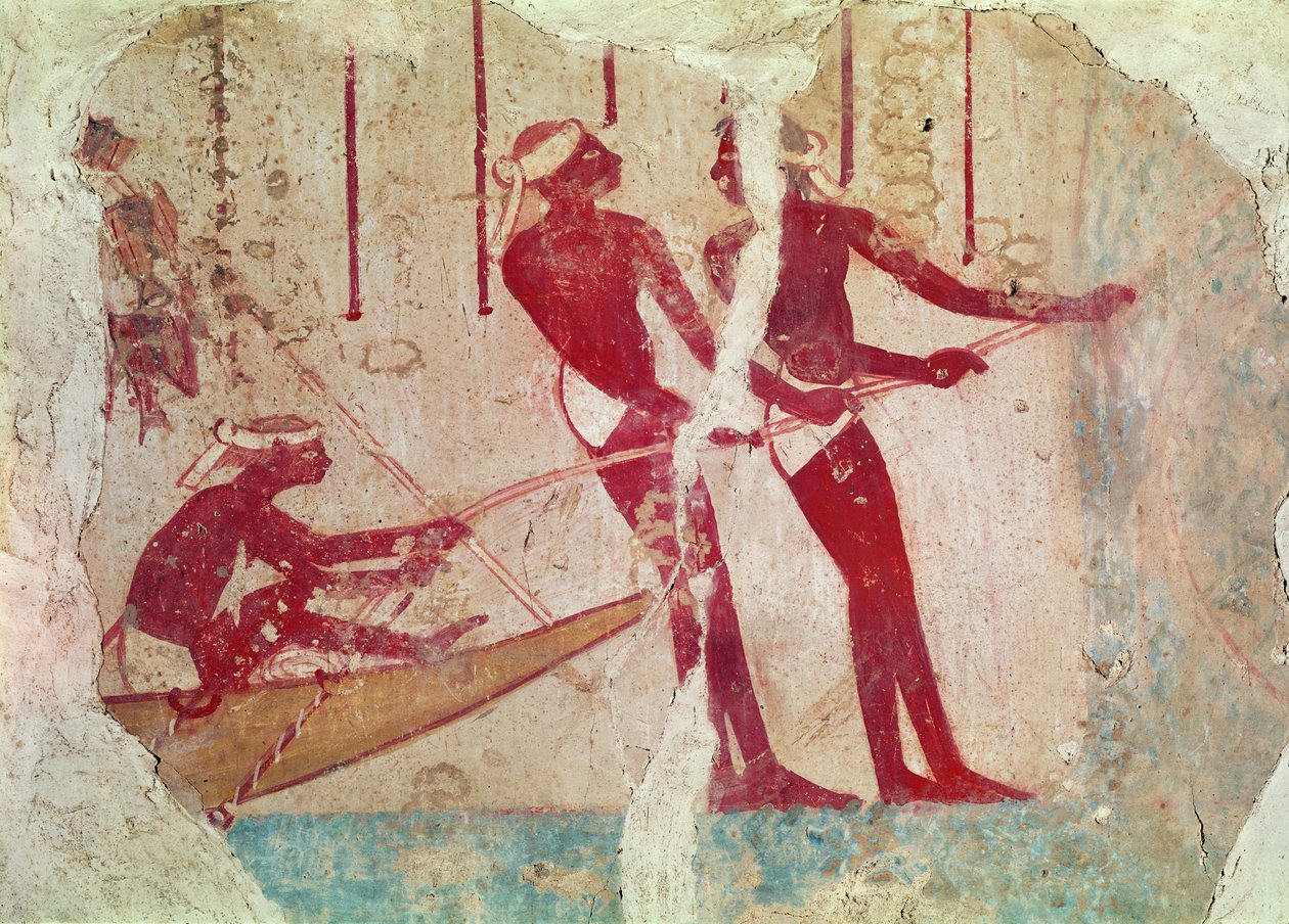 Retur fra Fishing veggmaling av Egyptian 18th Dynasty