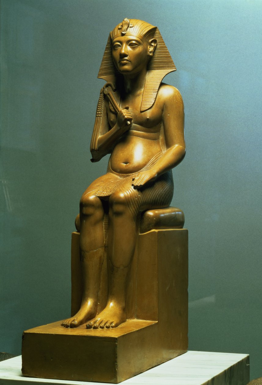 Sittende statue av en farao, New Kingdom av Egyptian 18th Dynasty