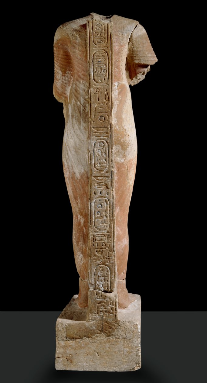 Statue av Akhenaten, utsikt over baksiden av Egyptian 18th Dynasty