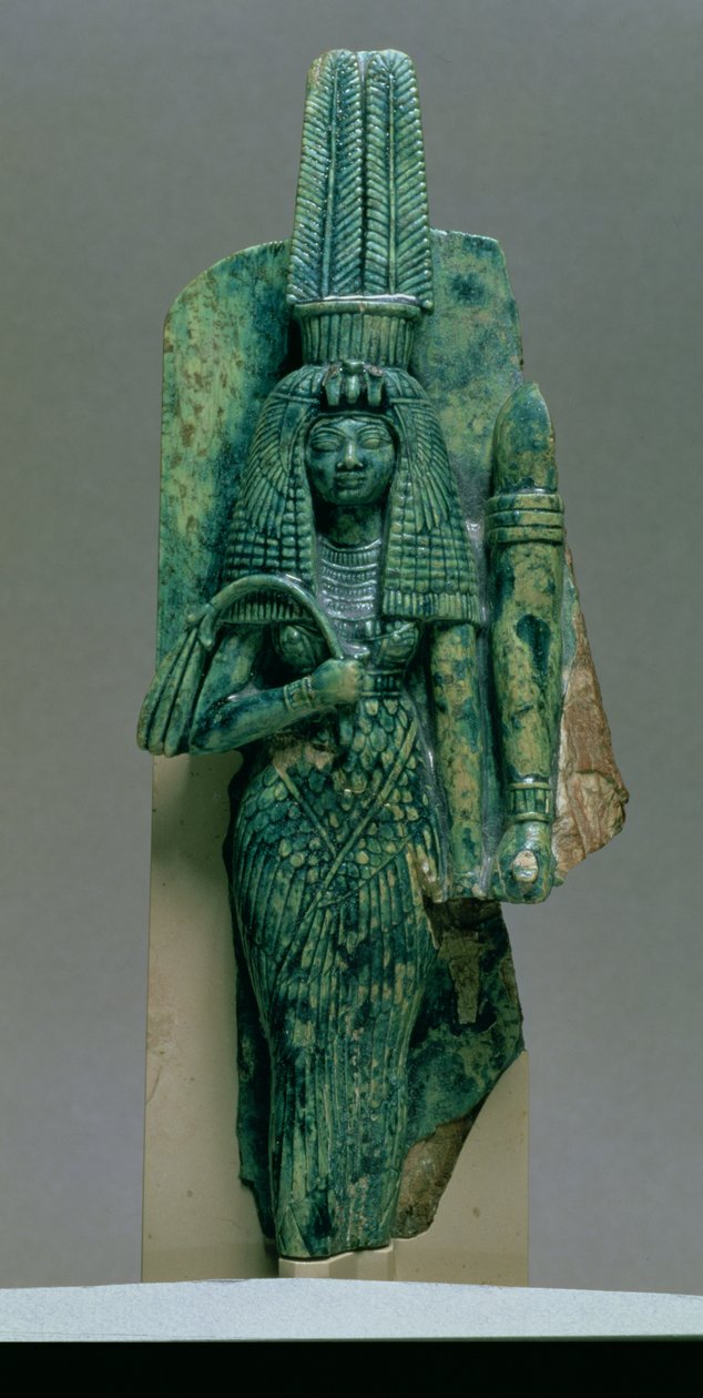 Statuett av dronning Tiye, kone til Amenophis III, New Kingdom, ca. 1391-1353 f.Kr. (glasert steatitt) av Egyptian 18th Dynasty