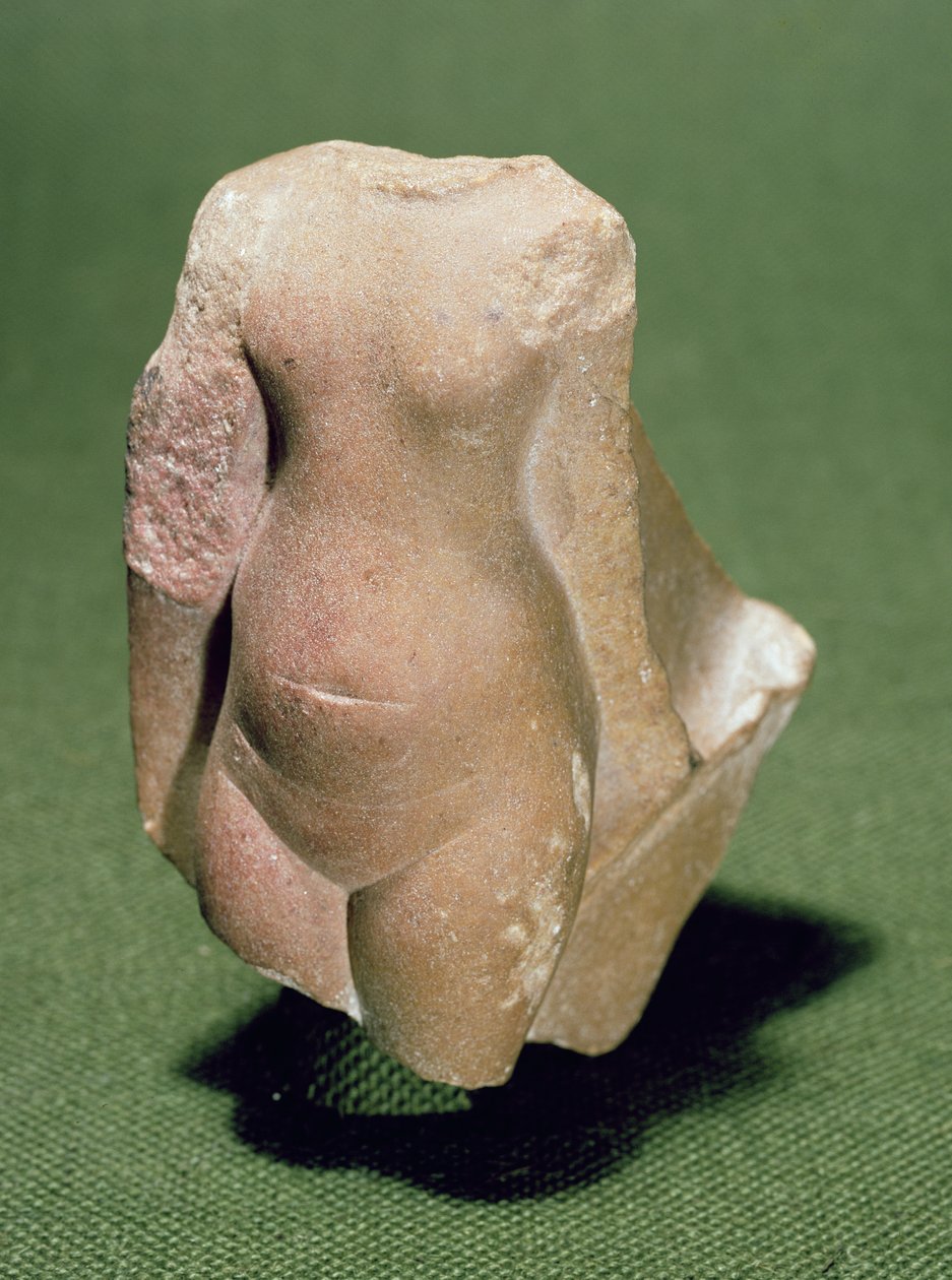 Torso av en egyptisk prinsesse, muligens funnet i Tell el-Amarna, New Kingdom (kvartsitt) av Egyptian 18th Dynasty
