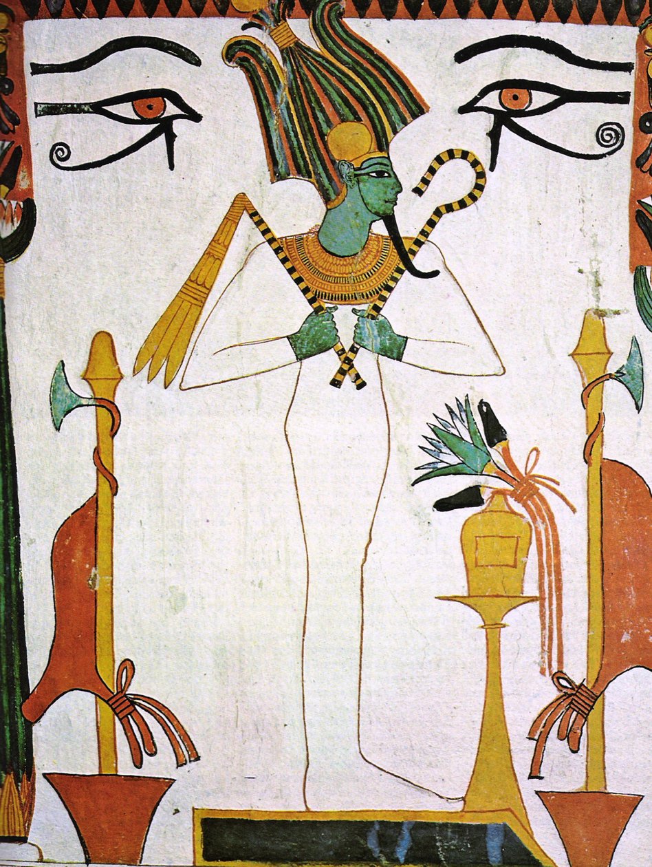 Osiris fra graven til Sennedjem, veggmaleri ca. 1290 f.Kr av Egyptian 19th Dynasty