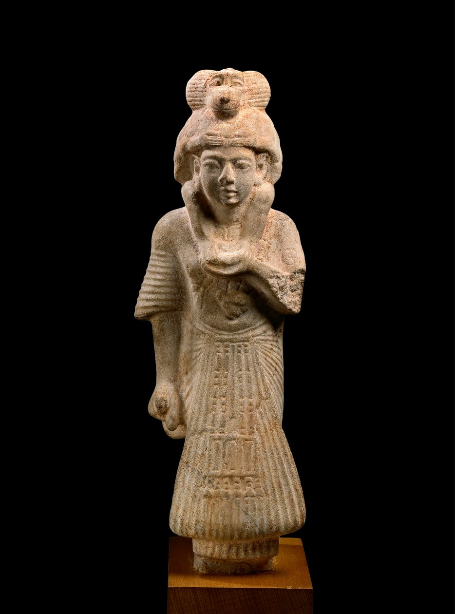 Skriver og prest av Thoth som bærer en bavian, fra Ashmunein gamle Hermopolis New Kingdom, XIX-dynastiet 1307-1196 f.Kr. kalkstein, se også 107880 av Egyptian 19th Dynasty