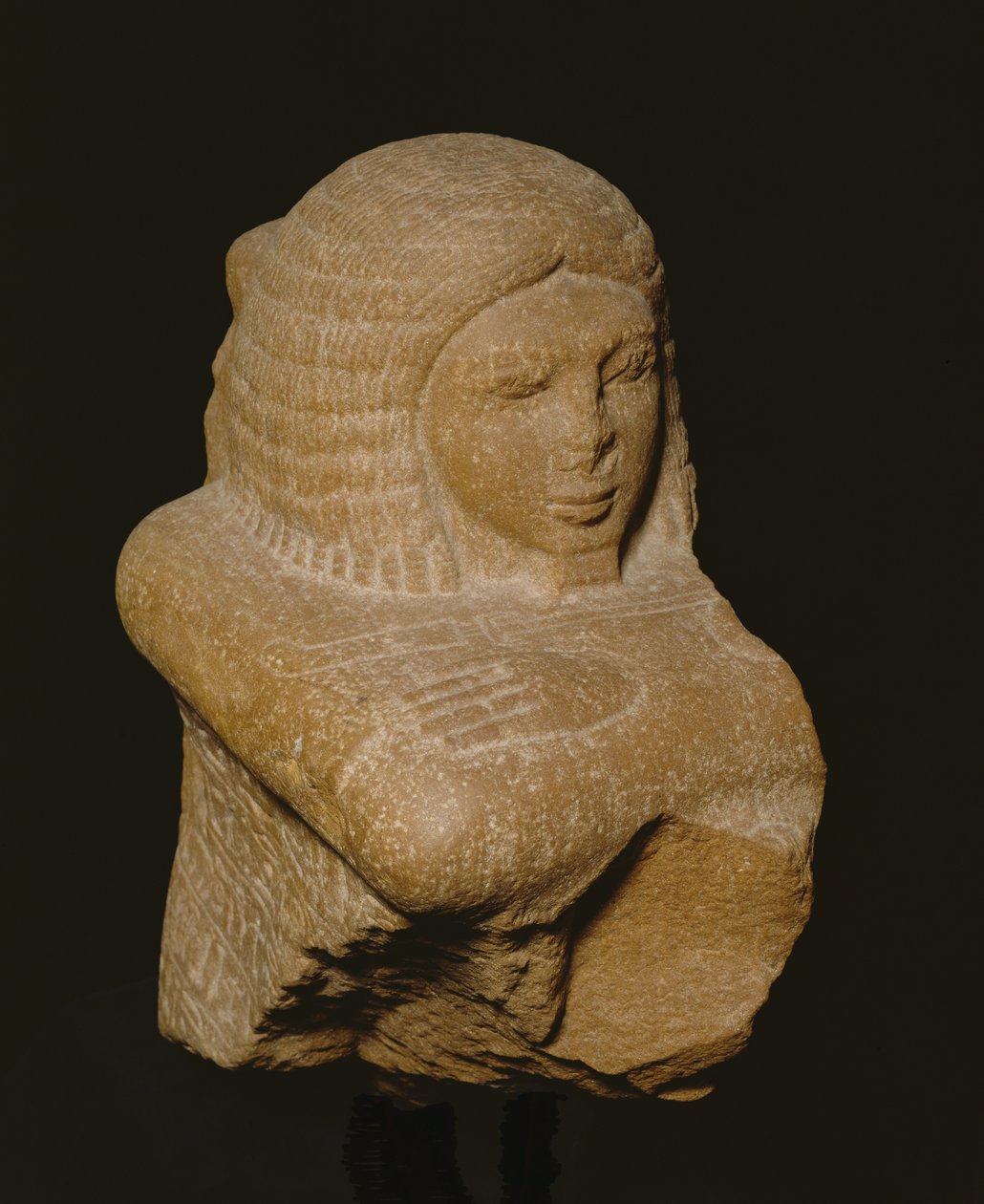 Blokkstatue av en tjenestemann, New Kingdom, 1279–1213 f.Kr. (kvartsitt) av Egyptian 19th Dynasty