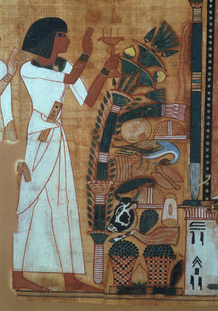 The Fumigation of Osiris, side fra Book of the Dead of Neb-Qued, Egyptian, New Kingdom (papyrus) av Egyptian 19th Dynasty