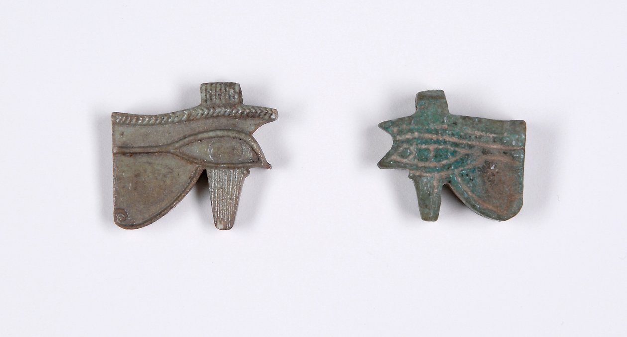 Udjat Eye Amulet, 750 BC fajanse & grønn glasur av Egyptian 22nd Dynasty