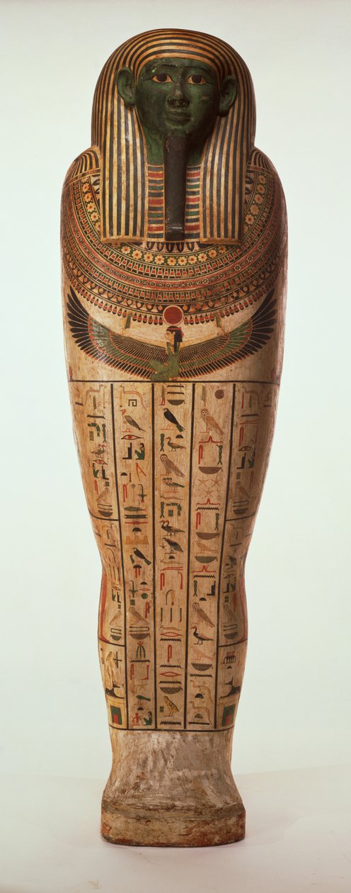 Sarkofagen til Psamtik I (664-610 f.Kr.) Sen periode (malt tre) (for detaljer se 95060-64) av Egyptian 26th Dynasty