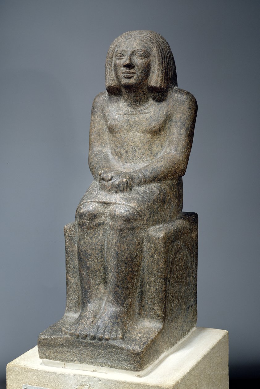 Statue av Ankh, prest av Horus, tidlig dynastisk periode (dioritt) av Egyptian 3rd Dynasty