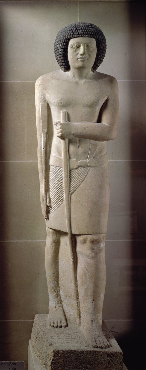 Statue av Sepa, Old Kingdom (malt kalkstein) av Egyptian 3rd Dynasty