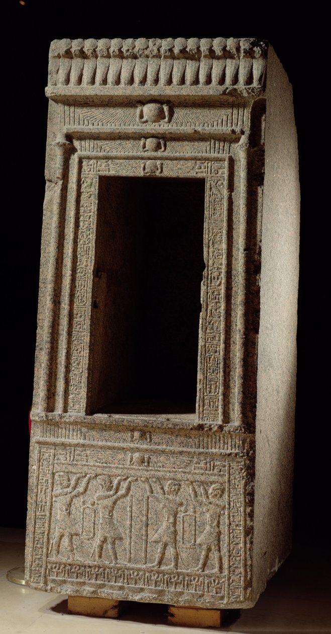 Naos kapell dedikert til gudinnen Isis av Ptolemaios VIII (170-116 f.Kr.) fra Isis-tempelet ved Philae (rosa granitt) av Egyptian Ptolemaic Period