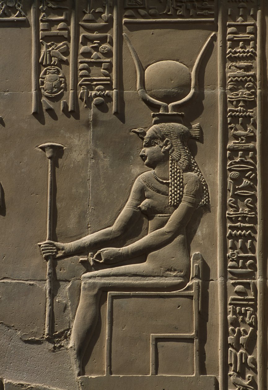 Detalj av et relieff, Hathor-stein av Egyptian