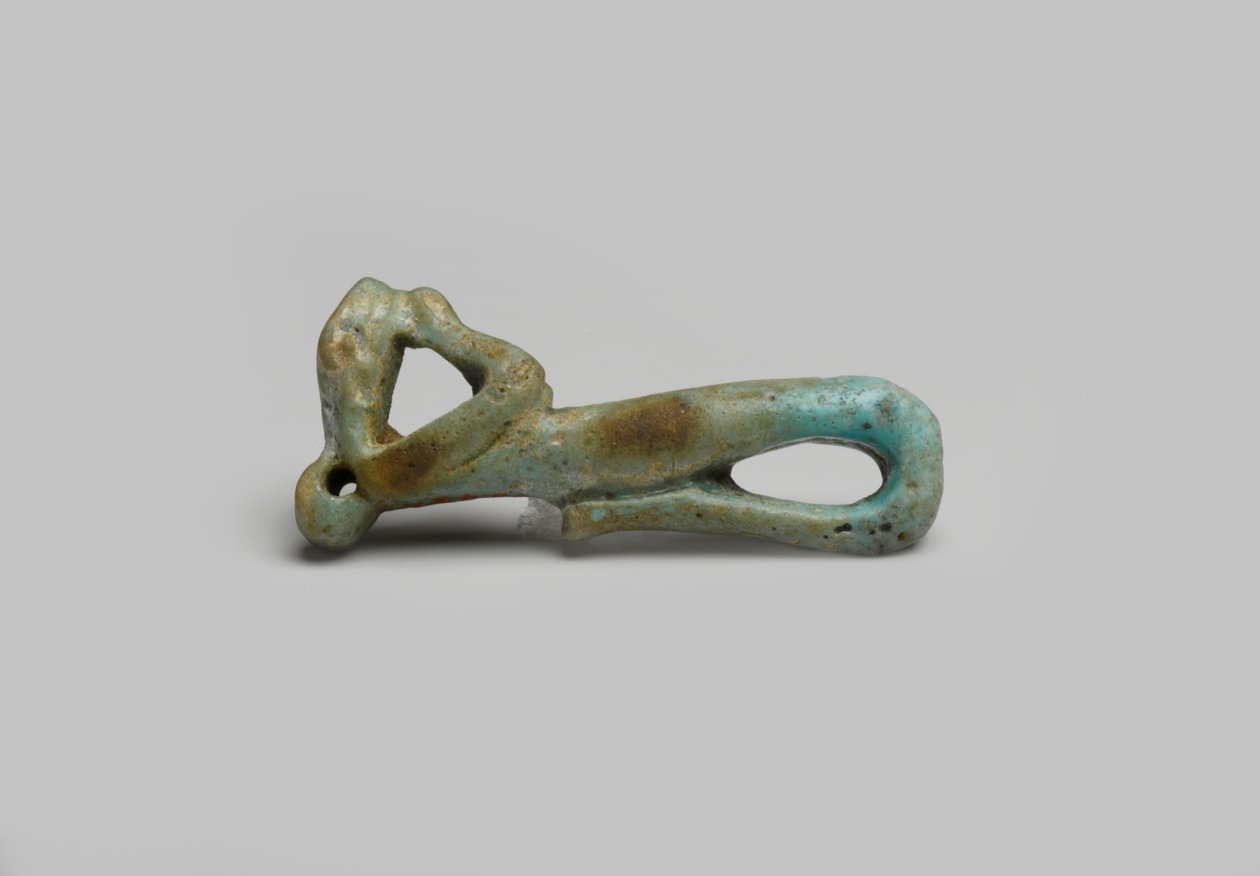 Figur av en slangegud, muligens fra El Hiba (fajanse) av Egyptian