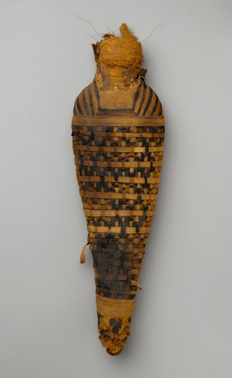 Mummi av en hauk (dyrerester og lin) av Egyptian