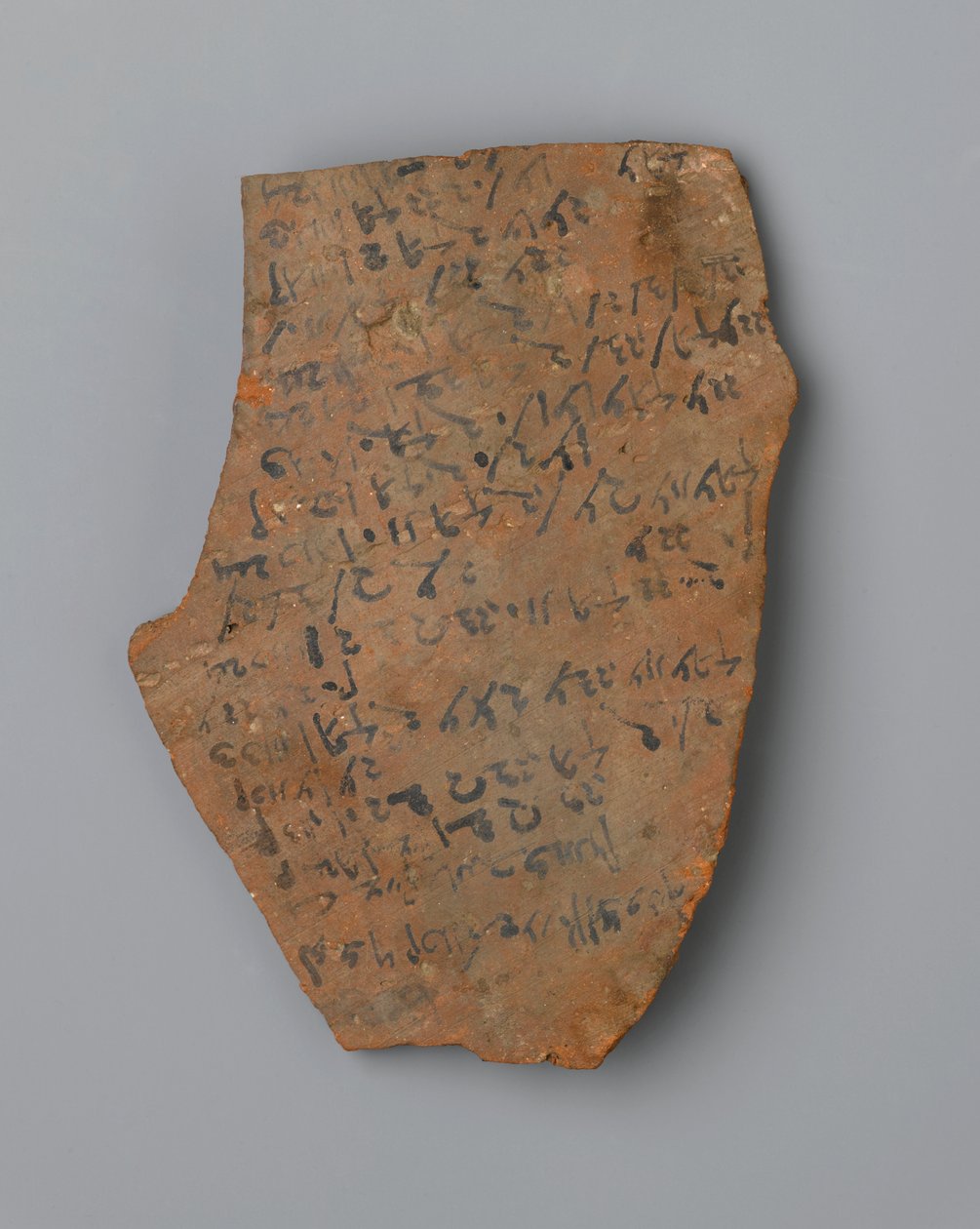 Ostrakon liste over tider med belysning, muligens fra Elephantine (terrakotta) av Egyptian