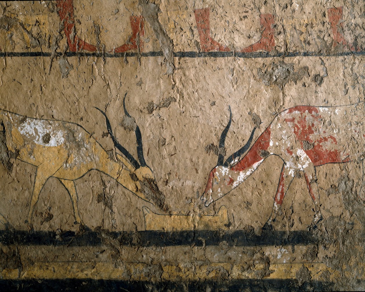Egyptisk antikk: avl av betail. Freske av graven til dronning Neferou III. 12. dynasti. 2200-2000 f.Kr. Fra El Ghebelen. Torino, egyptisk museum av Egyptian 12th Dynasty
