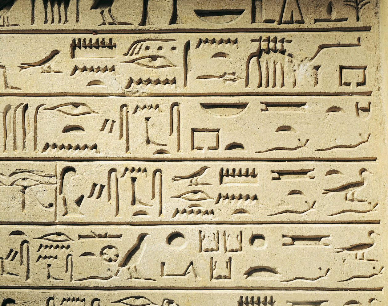 Begravelsesstele til Majordomo Khentekhtayaun, hieroglyfer som rapporterer liste over slektninger til den avdøde av Egyptian 12th Dynasty