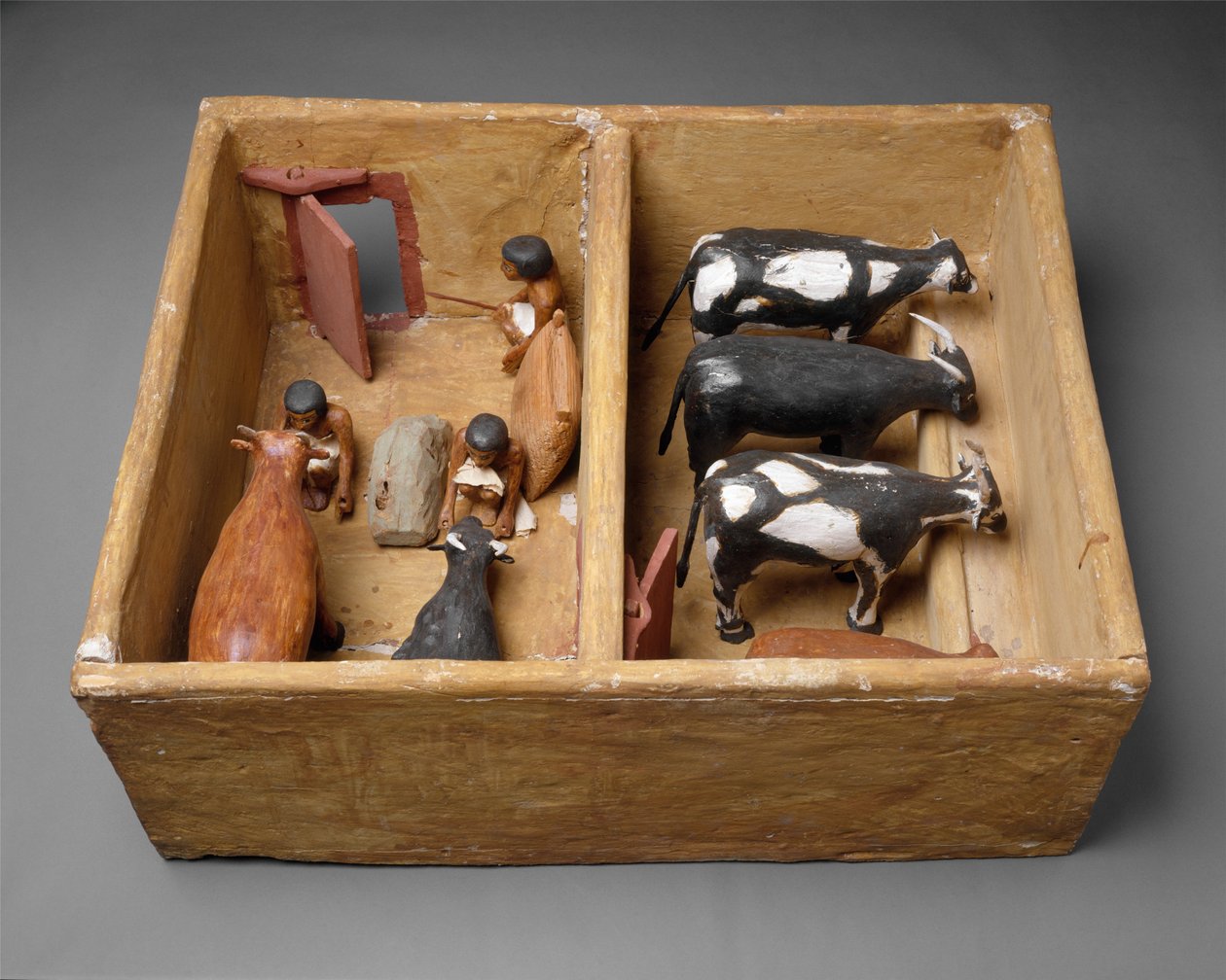 Modell av en storfestall fra graven til Meketre, ca. 1981–1975 f.Kr. (pusset og malt tre, gesso) av Egyptian 12th Dynasty