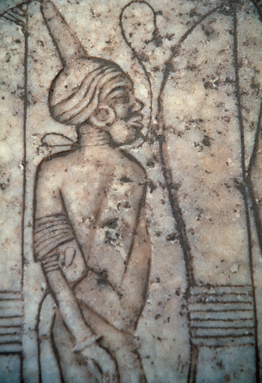 Nubisk fange, lettelse egyptisk sivilisasjon av Egyptian 12th Dynasty