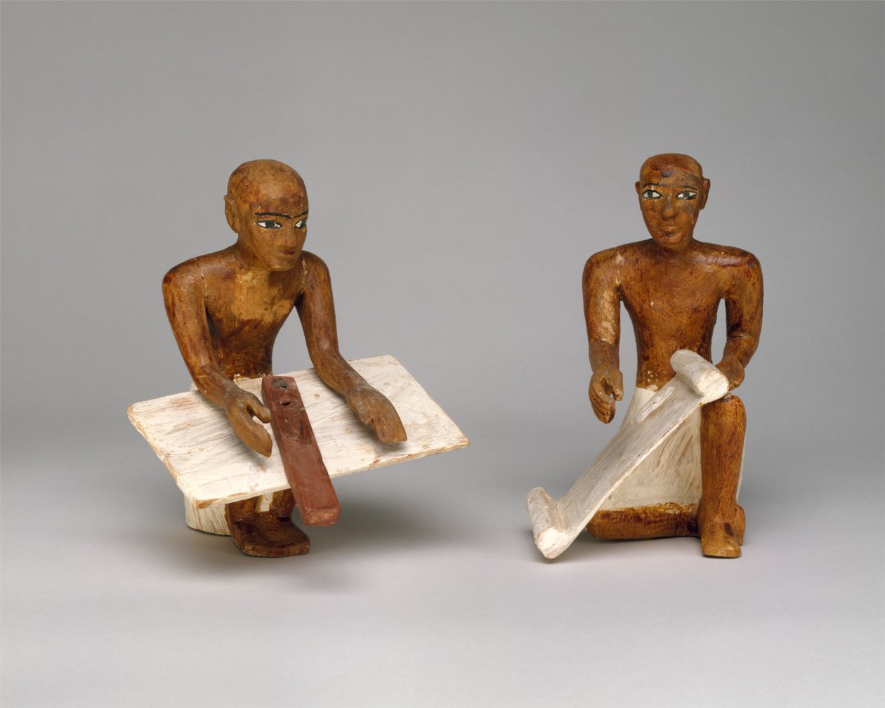 Skriftlærde i modellkornkammeret fra graven til Meketre, ca. 1981–1975 f.Kr. (tre, gips, maling, lin) av Egyptian 12th Dynasty
