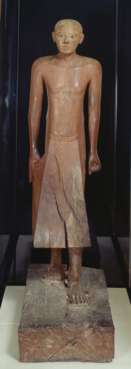 Statuett av Nakhti, kansler under regjeringen til Sesostris I (c.1956-c.1911 BC) fra Assiut, Middle Kingdom, c.1934-1898 BC (polykromt tre) av Egyptian 12th Dynasty