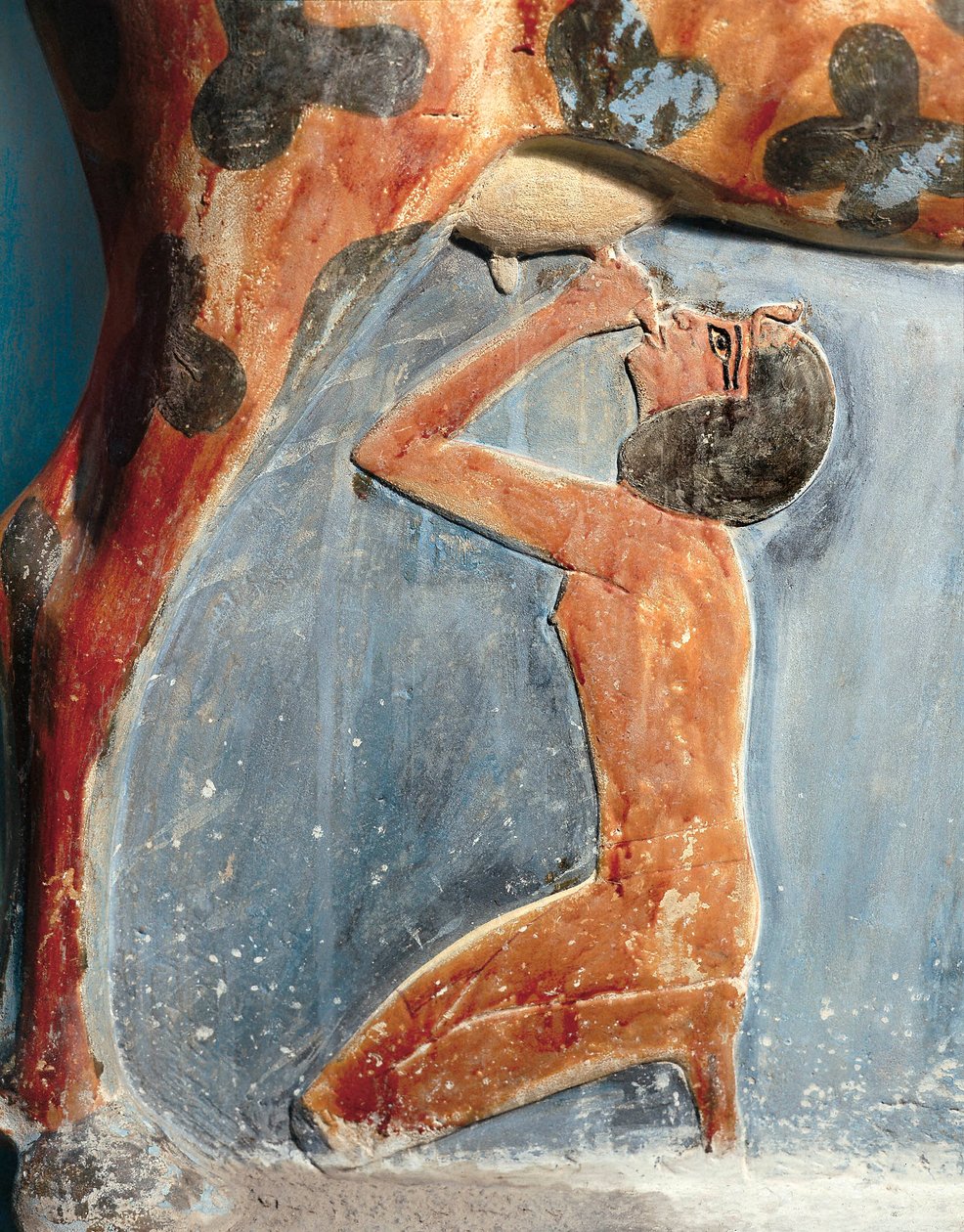 Egyptisk antikke: kugudinnen Hathor mater den unge Amenhotep II (Amenophis II) av Egyptian 18th Dynasty