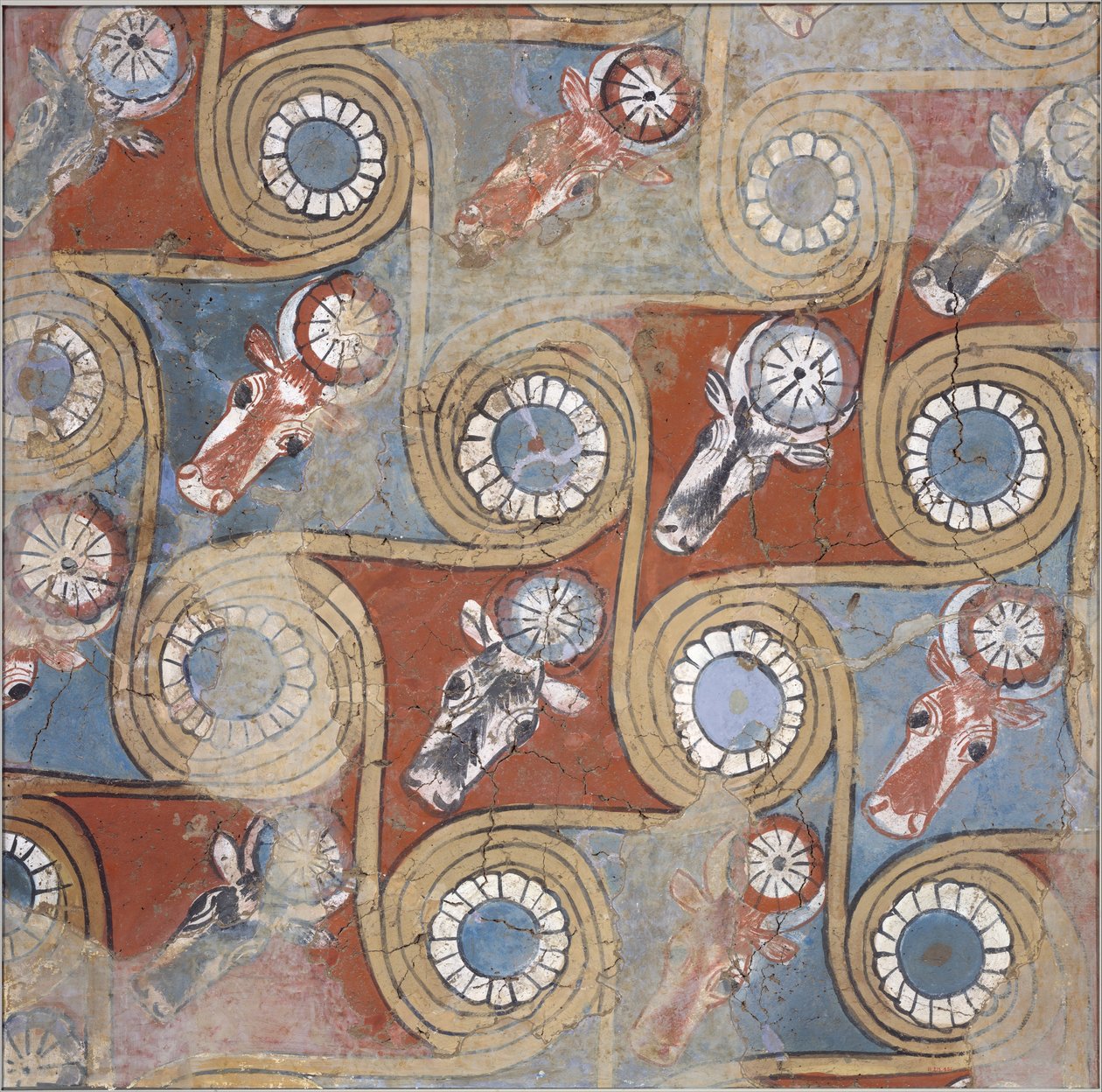 Takmaleri fra palasset til Amenhotep III, ca. 1390–1353 f.Kr. (tørket gjørme, gjørmegips, gesso) av Egyptian 18th Dynasty