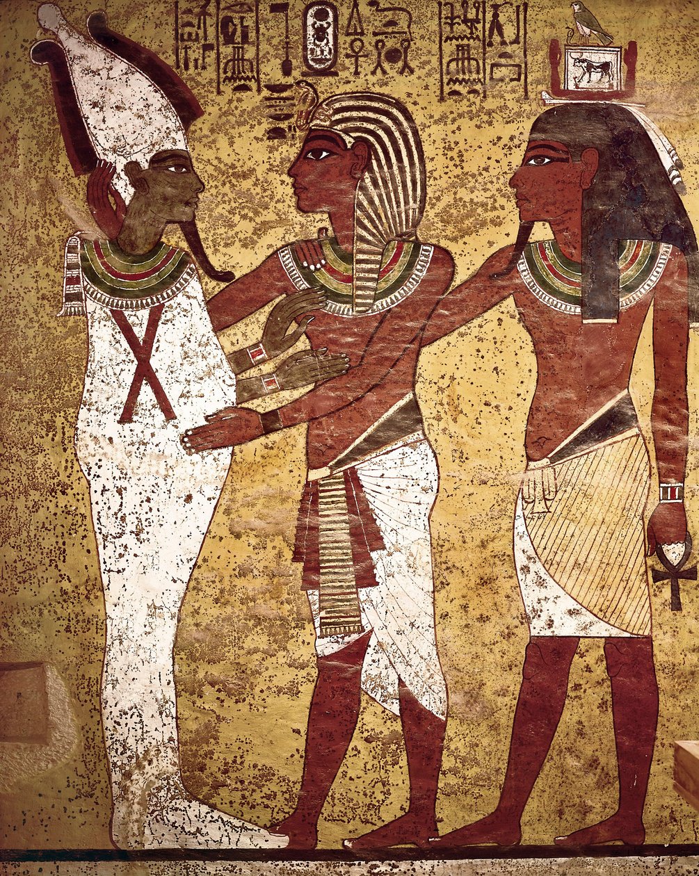 Egyptisk antikke: farao Tutankhamon vendt mot guden Osiris av Egyptian 18th Dynasty