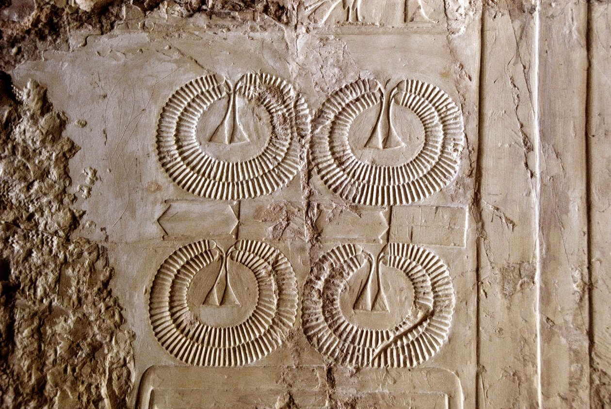 Egyptisk antikke: tilbud om "shibou"-kjeder, æresdekorasjoner. Kheruefs grav av Egyptian 18th Dynasty