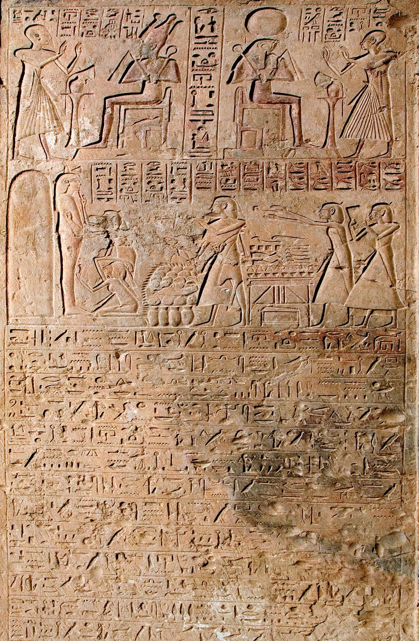 Egyptisk antikke: scener for tilbedelse. Kheruefs grav av Egyptian 18th Dynasty