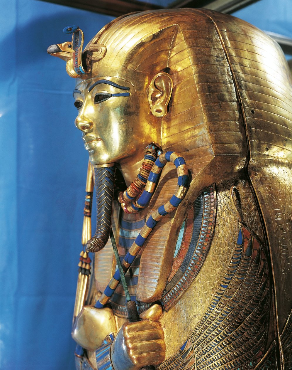 Egyptisk sivilisasjon, Tutankhamens sarkofag, dekorert i gull og halvedelstener av Egyptian 18th Dynasty