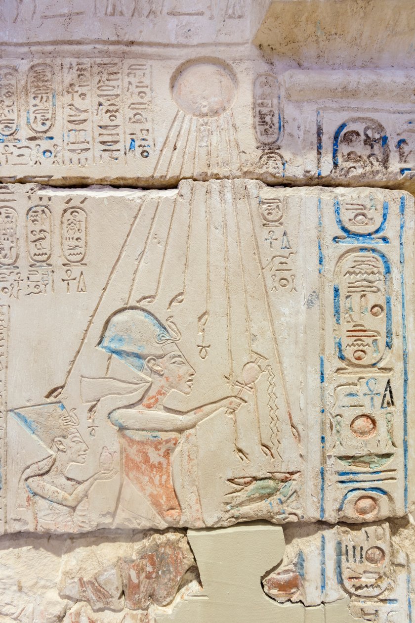 Fasade av et helligdom, detalj av Egyptian 18th Dynasty