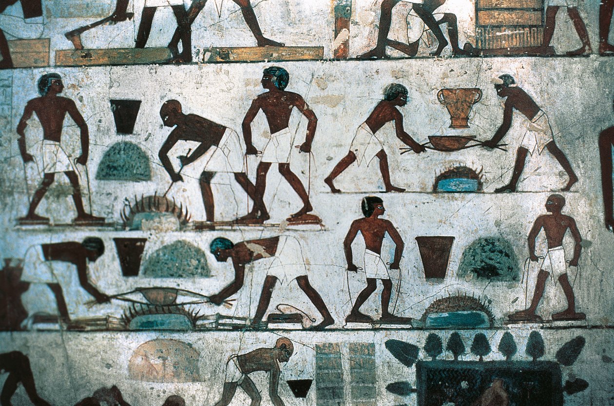 Støperivirksomhet, South Wall of the Tomb of Rekhmire, New Kingdom (veggmaleri) av Egyptian 18th Dynasty