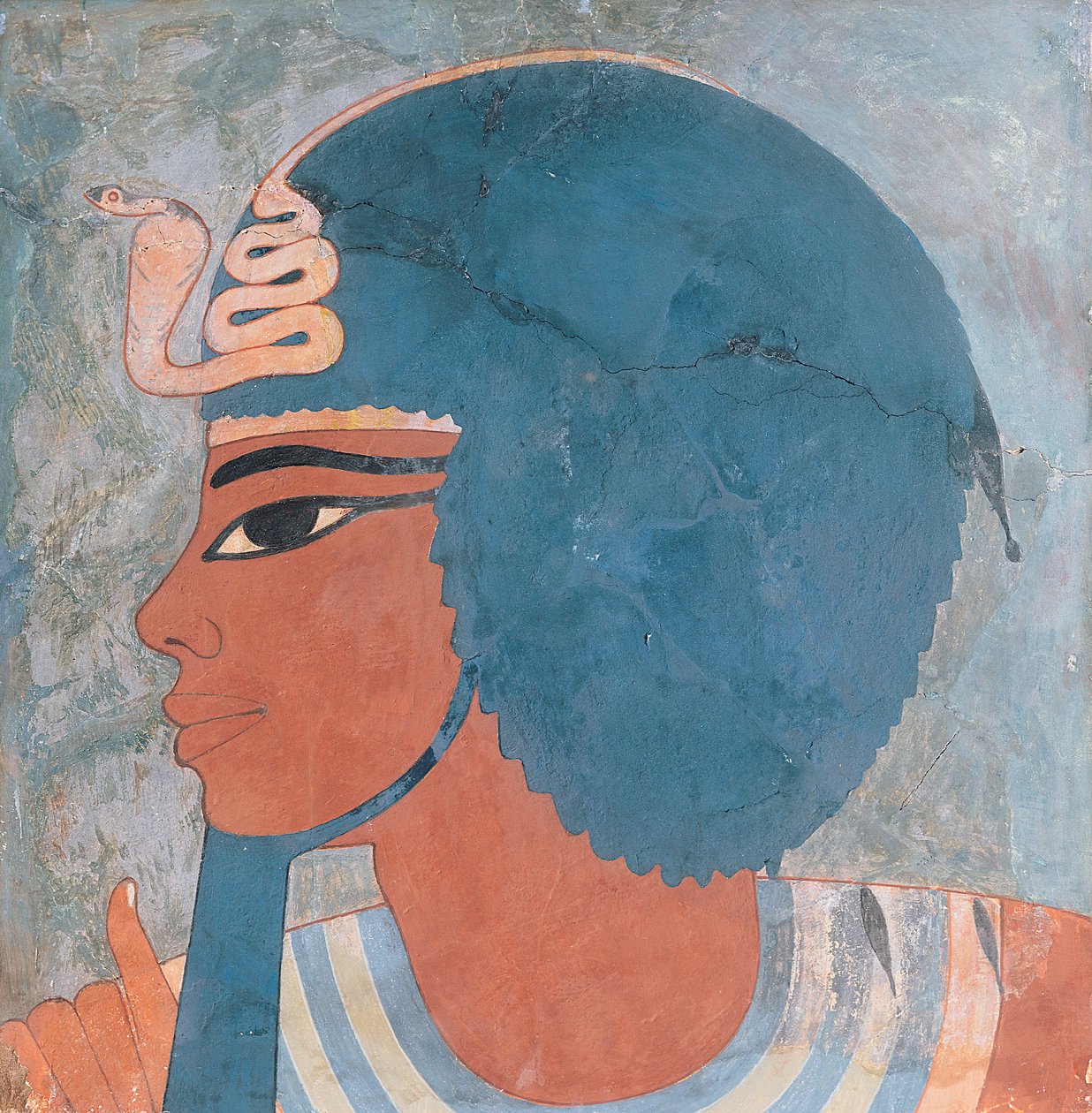 Hode for Amenophis III fra graven til Onsou, 18. dynasti, 1550-1295 f.Kr. (veggmaleri) av Egyptian 18th Dynasty
