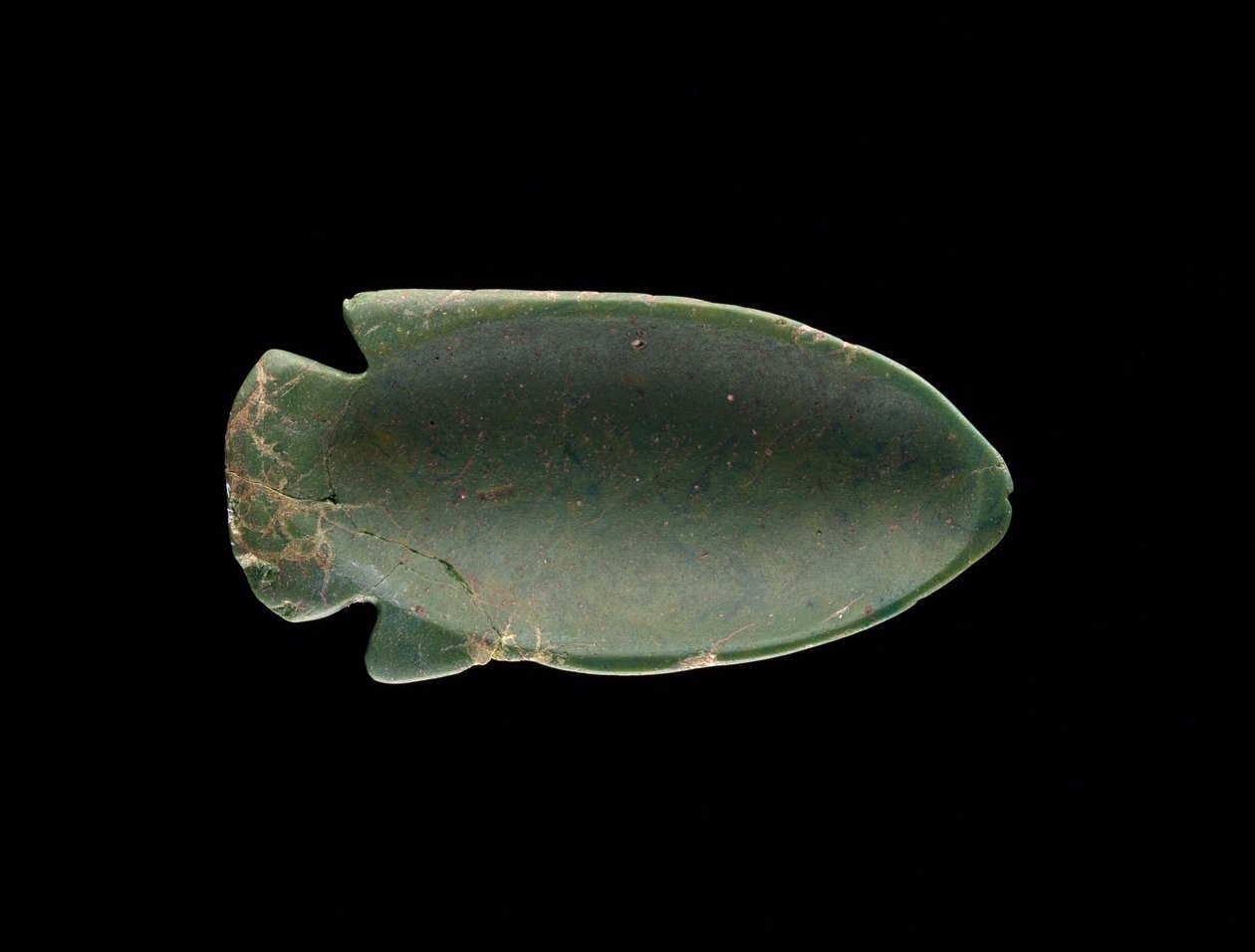 Innsiden av et fiskeformet fat (glass) (se også 182794) av Egyptian 18th Dynasty