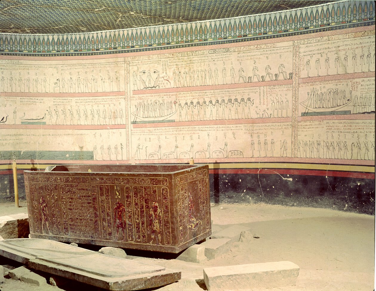 Interiør i graven til Tuthmosis III (ca. 1490-39 f.Kr.) Nytt rike av Egyptian 18th Dynasty