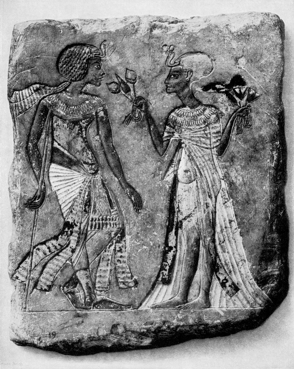 Kong Amenophis IV av Egypt og hans kone av Egyptian 18th Dynasty