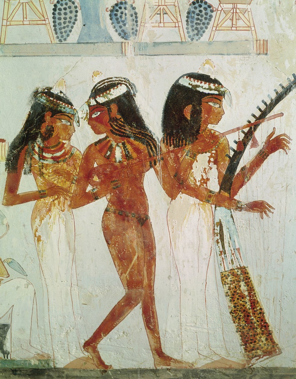 Musikere og en danser, fra graven til Nakht, New Kingdom (veggmaleri) av Egyptian 18th Dynasty