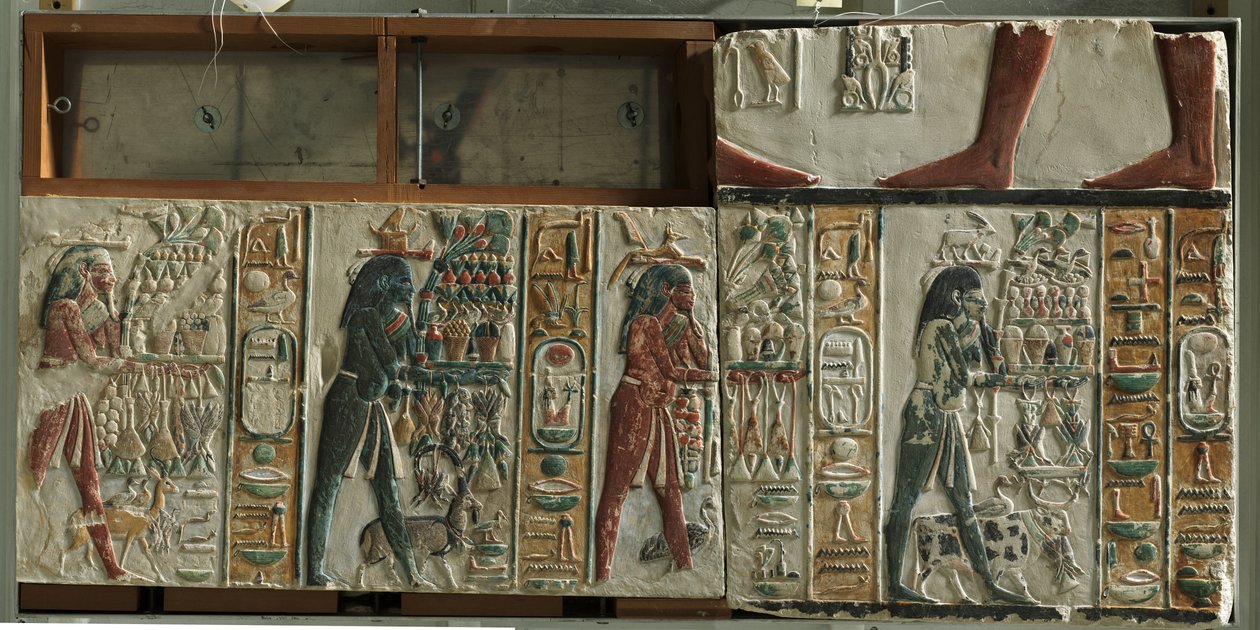 Nome Gods Bearing Offers, ca. 1391-1353 f.Kr av Egyptian 18th Dynasty