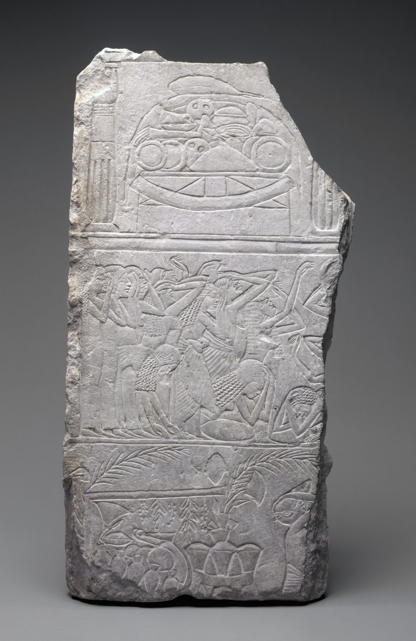 Relief of Mourners and Funeral Meats, New Kingdom, ca. 1340 f.Kr. (kalkstein) av Egyptian 18th Dynasty