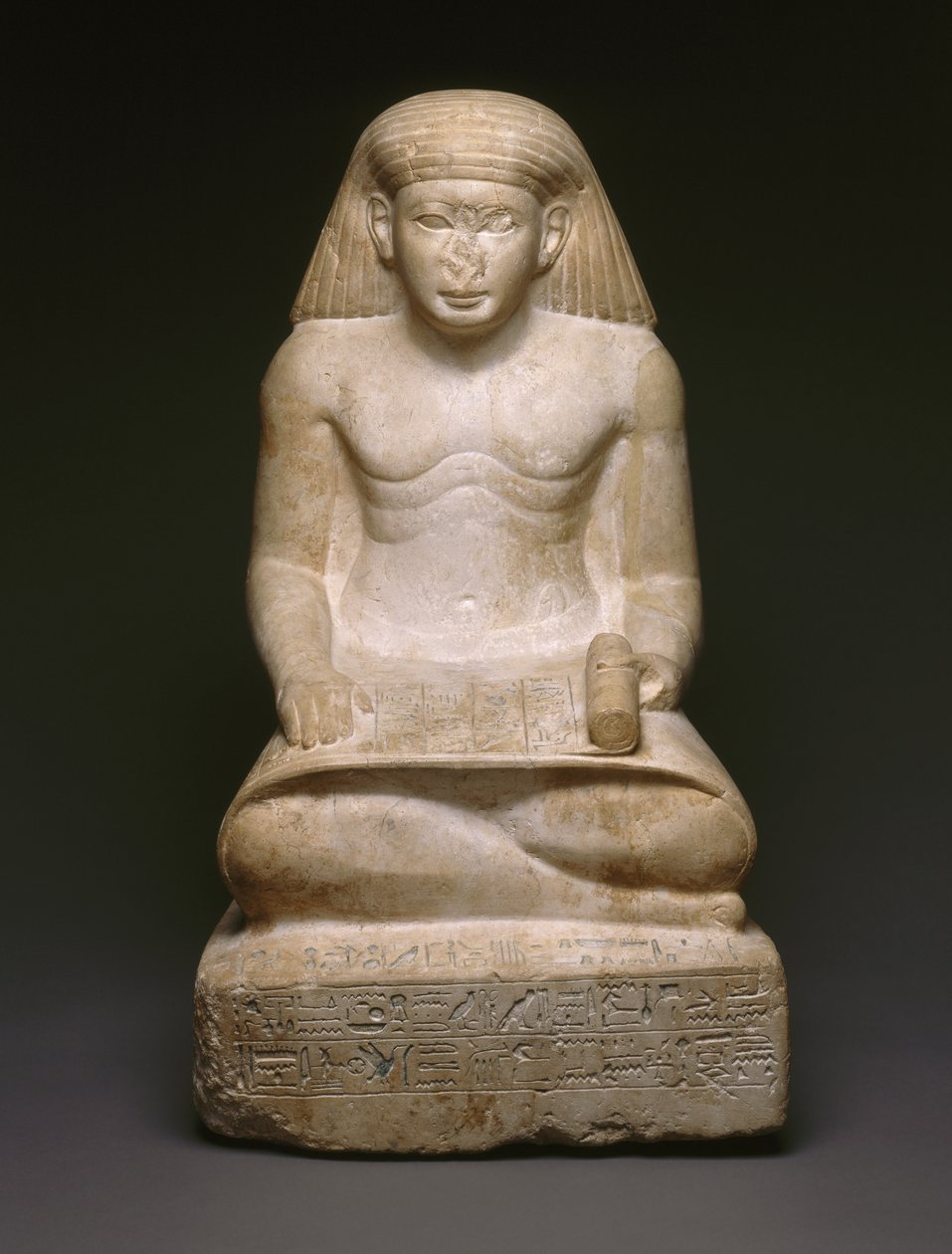 Skriverstatue av Amunhotep, sønn av Nebiry, ca. 1426-1400 f.Kr. (kalkstein) (se 200932) av Egyptian 18th Dynasty