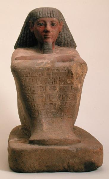 Statue av skriftlæreren Maaniamen, midten av 1400-tallet f.Kr., New Kingdom (kalkstein) av Egyptian 18th Dynasty