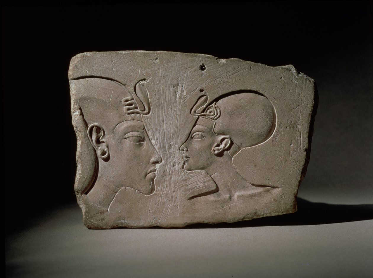 Wilbour-plaketten, fra moderne Amarna, New Kingdom (kalkstein) av Egyptian 18th Dynasty