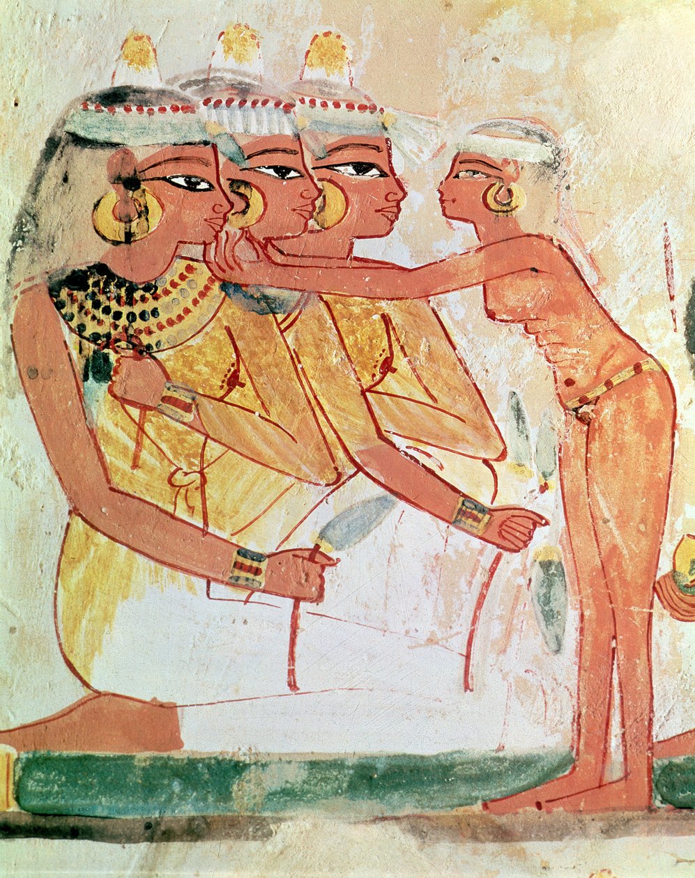 Kvinnetoalettet, fra graven til Nakht, New Kingdom, ca. 1400 f.Kr. (veggmaleri) av Egyptian 18th Dynasty