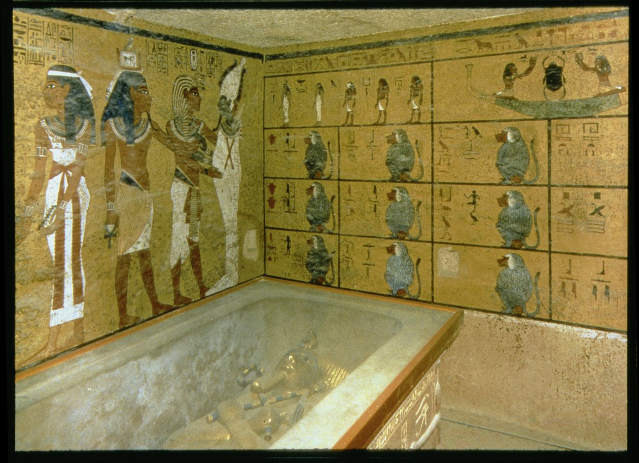 Gravkammeret i graven til Tutankhamun, New Kingdom (bilde) av Egyptian 18th Dynasty