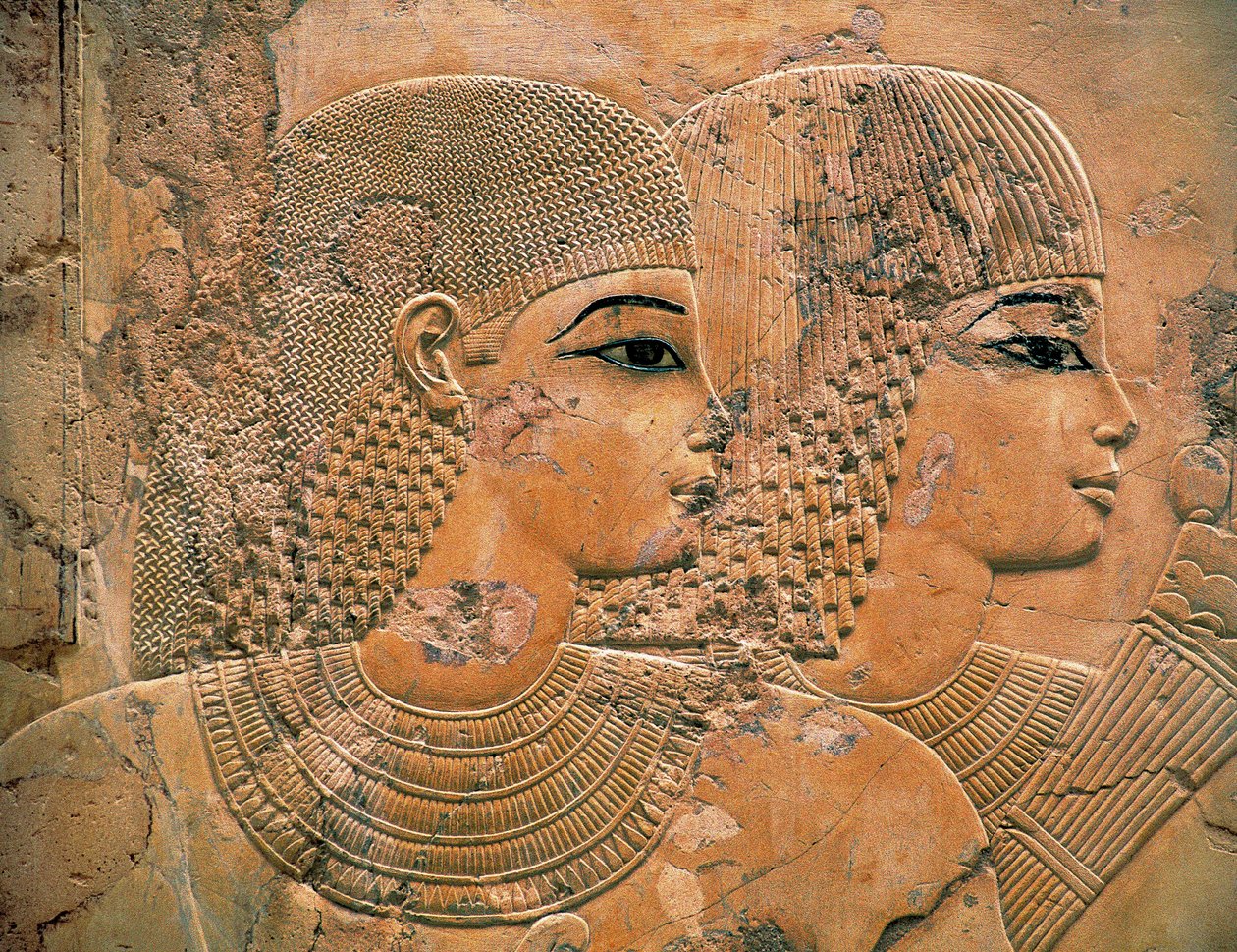 Gjestene på begravelsesbanketten til Ramose av Egyptian 18th Dynasty