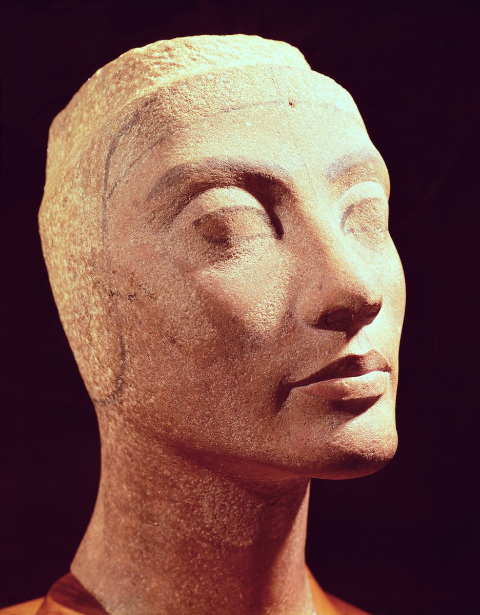 Uferdig leder av Nefertiti, New Kingdom, ca. 1365-49 f.Kr. (kvartsitt) av Egyptian 18th Dynasty