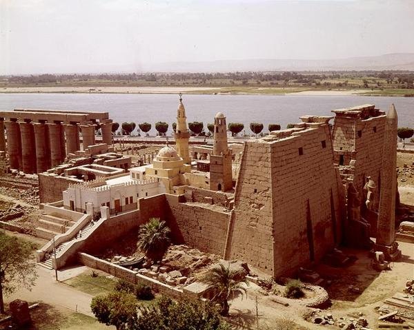 Luftfoto av tempelet av Egyptian 19th Dynasty