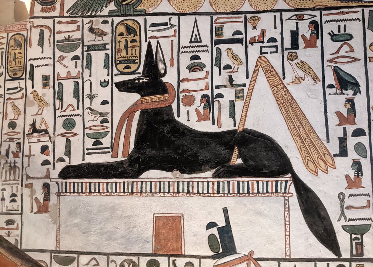Anubis Tomb Nefertari (veggmaleri) av Egyptian 19th Dynasty